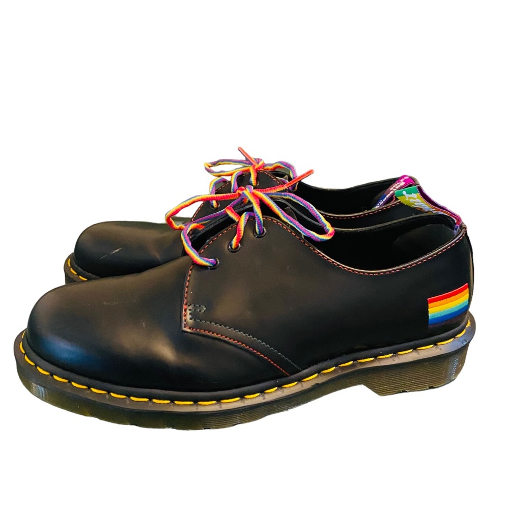 Dr Doc Martens PRIDE 1461 3 Eye Smooth Leather Oxford Shoe US M 9, L 10 - Picture 2 of 14